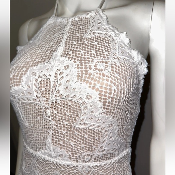 NIGHTCAP Free People “Monaco” white lace beach bridal maxi dress gown XS S M L - Picture 3 of 10